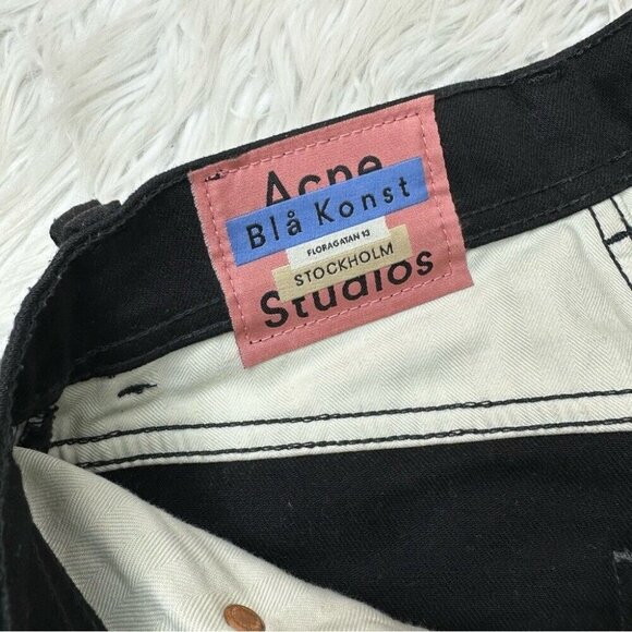 Acne Studios Women’s Black Melk Stay Mid-Rise Skinny Leg Minimalist Jean W26/L27 - Picture 7 of 11